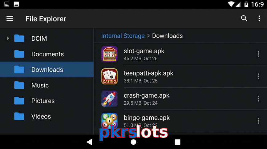 Main screen of Pkrslots gameapk page for PK players